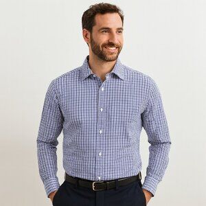 BANANA REPUBLIC | Purple & White Plaid Buttonup Shirt - Men's Large 23 31